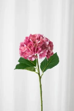 Hortensia Kunstig Blomst - Mørk Rosa | Stor