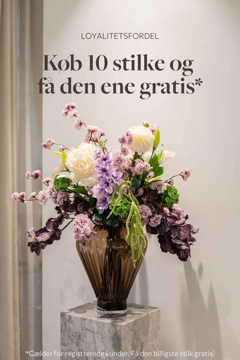 Kirsebærgren Kunstig Blomst - Lilla