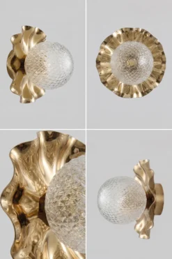 Lea Lampe - gylden | harlequin glas