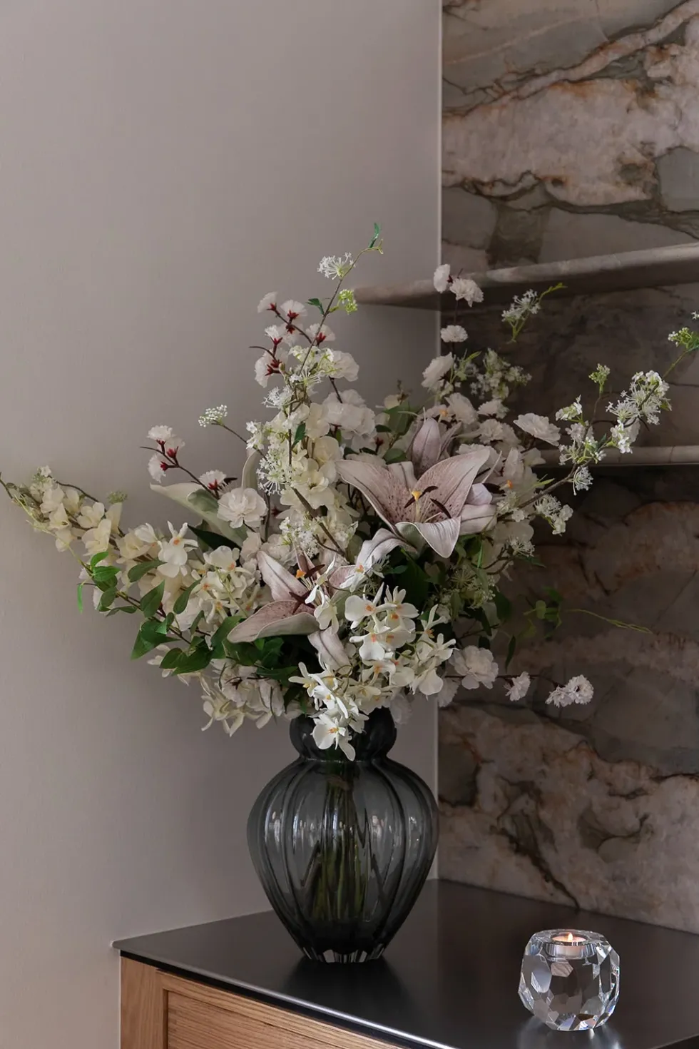 Orkidé Kunstig Blomst - Hvid | Flere hoveder