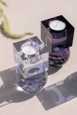 Shadow T-light Lysestage - Black Purple