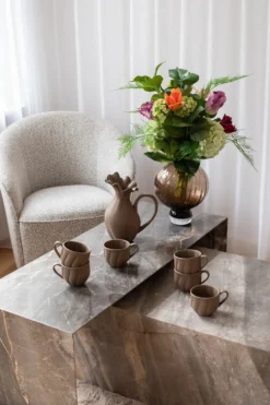 Shop looket - 6 Nellie kopper med hank - Brun