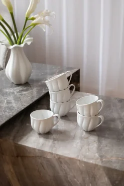 Shop looket - 6 Nellie kopper med hank - Hvid