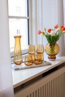Shop looket - 6 stk. Meadow amber drikkeglas