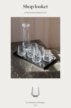 Shop looket - 6 stk. Meadow klar drikkeglas