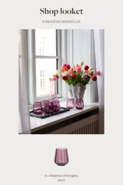 Shop looket - 6 stk. Meadow plum drikkeglas