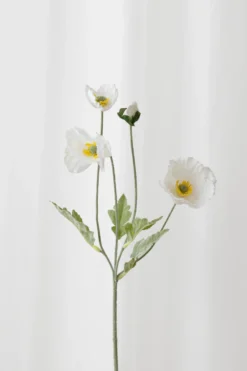 Valmue Kunstig Blomst - Hvid